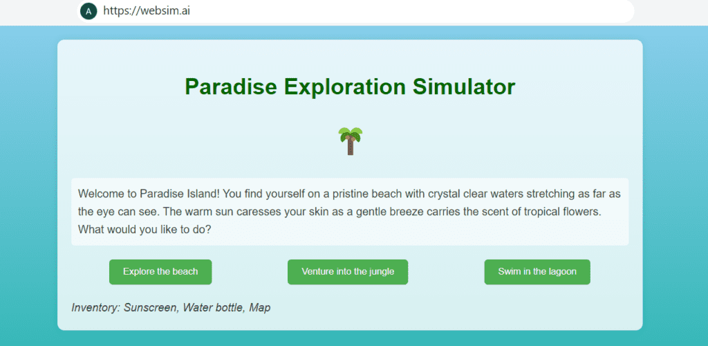 Paradise Exploration Simulator