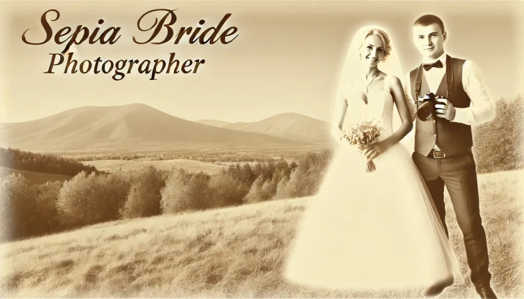 sepia bride color photographer