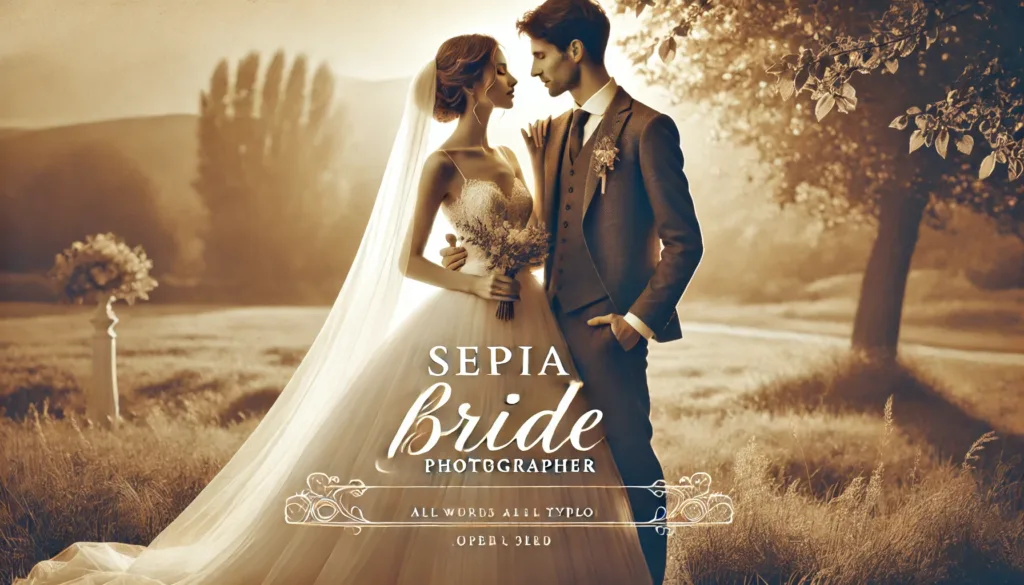 AI sepia bride photographer