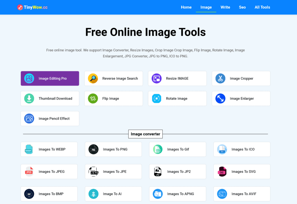 TinyWow Free Image Tools