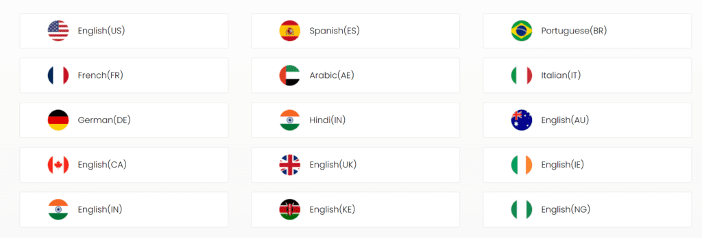 multilanguage dubbing support