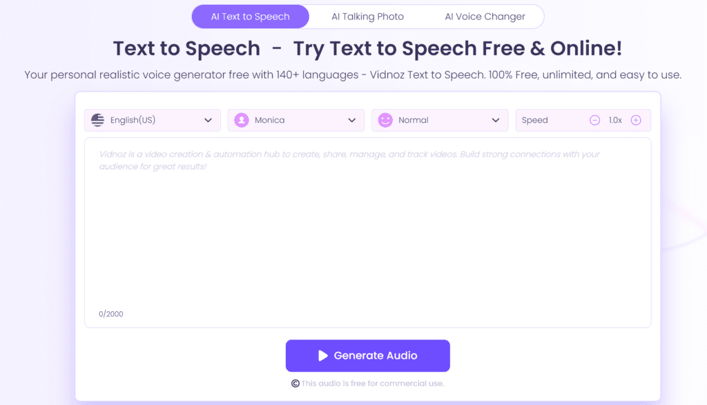 Text to Speech Free & Online