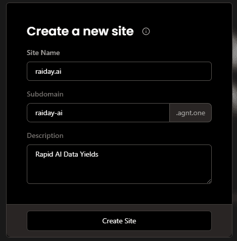 create new site