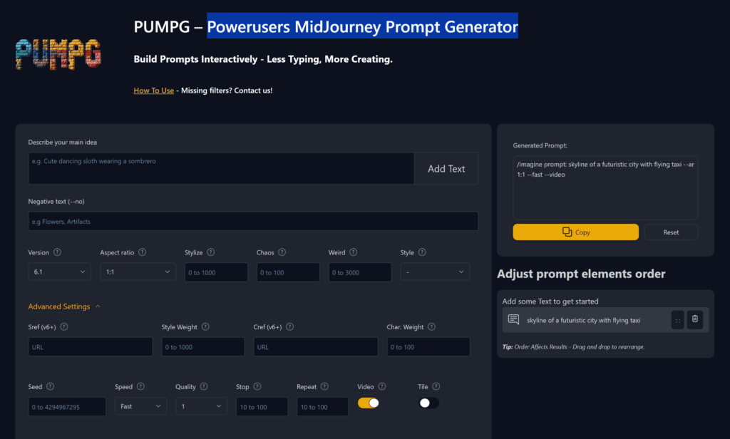 PowerUsers MidJourney Prompt Generator