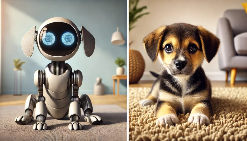 Robot dog and Puppy Dog