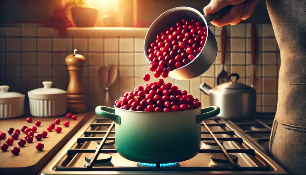 preparing cranberries