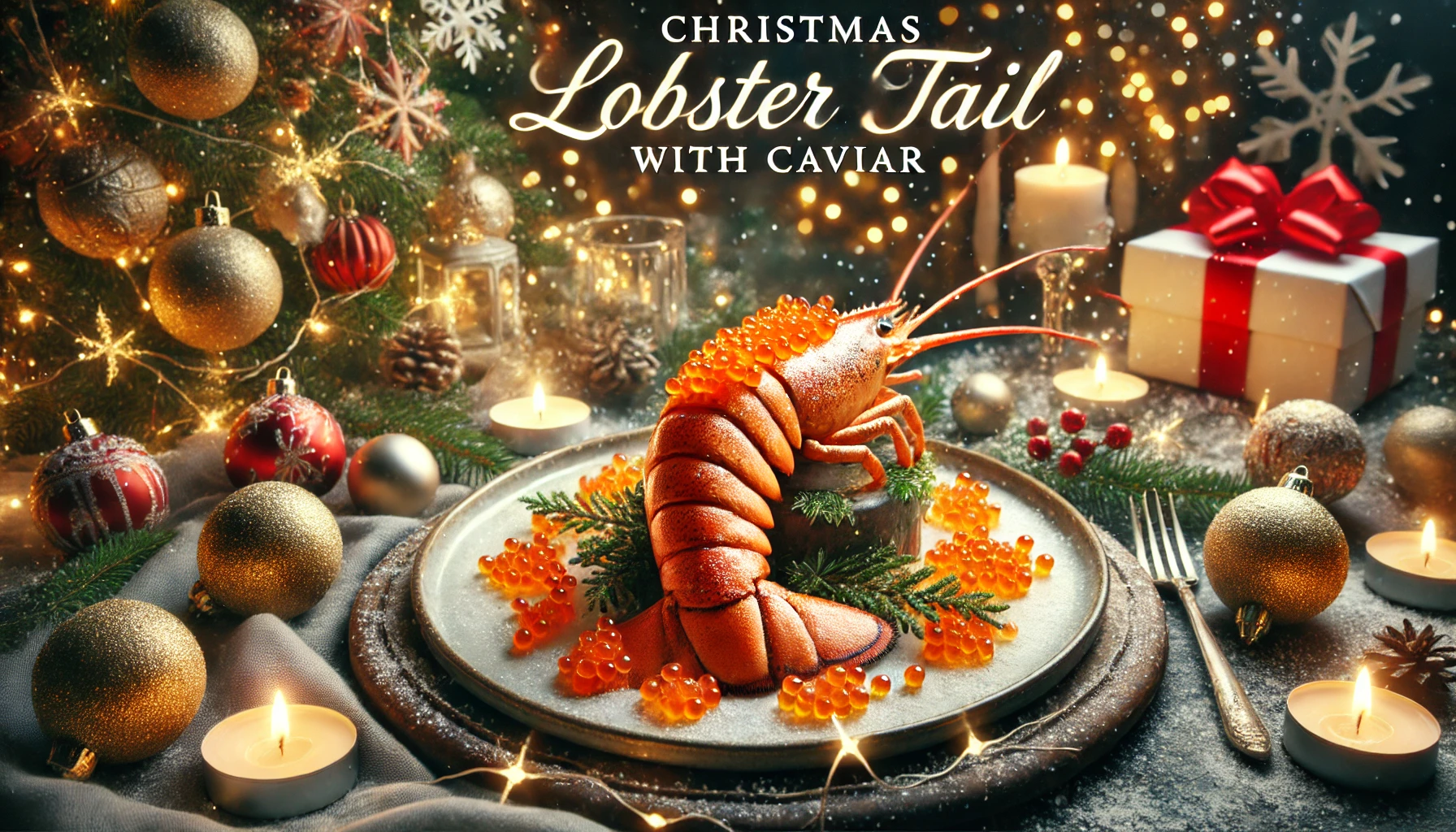 Christmas Lobster Tail with Caviar