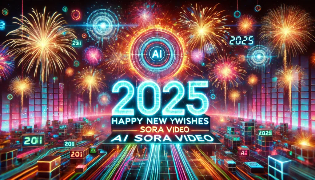 Happy new year wishes 2025 AI generated video with OpenAI Sora